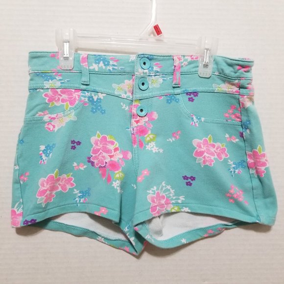 So shorts 16 floral rose print three snap button fly adjustable waist stretch - Picture 1 of 16